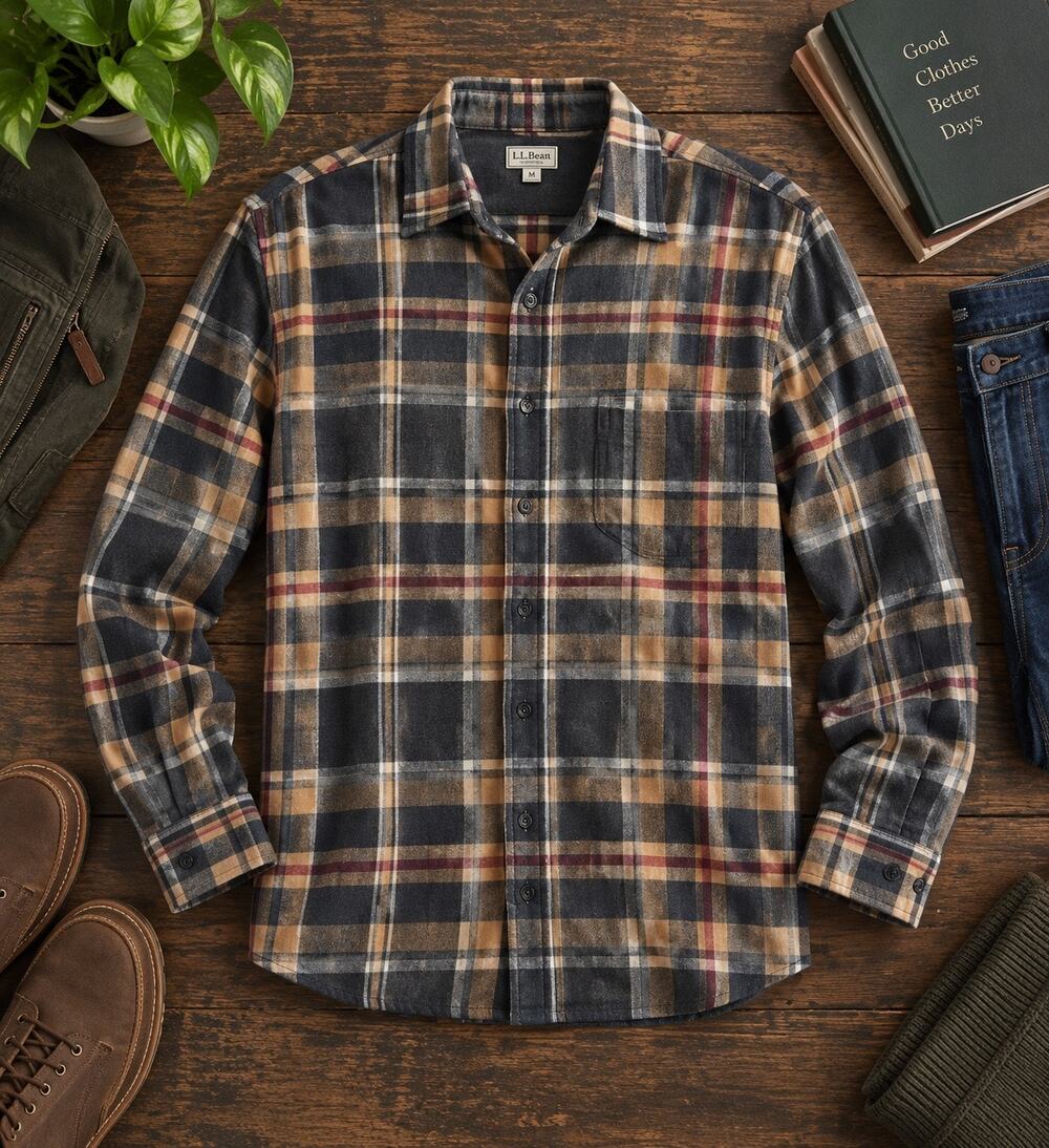 Weatherproof Vintage Men’s XL Plaid Flannel Shirt Navy Tan Burgundy Button Up